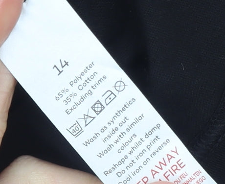 Bonmarché Womens Black Rhinestone Christmas Tree T-Shirt Size 14