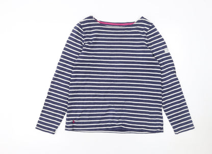 Joules Women's Blue Striped Long Sleeve Cotton Nautical Top Size 10