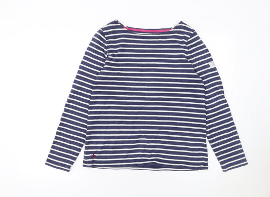 Joules Women's Blue Striped Long Sleeve Cotton Nautical Top Size 10