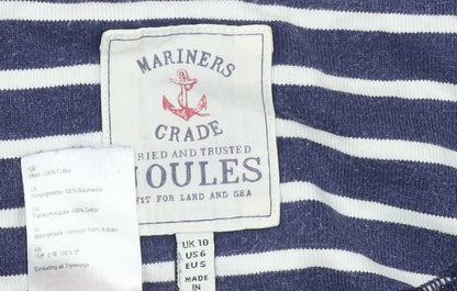 Joules Women's Blue Striped Long Sleeve Cotton Nautical Top Size 10