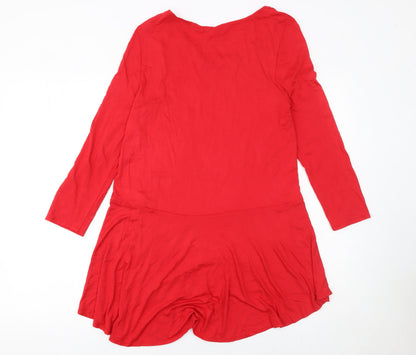 Womens UK Size 12 Phase Eight Red Tunic T-Shirt