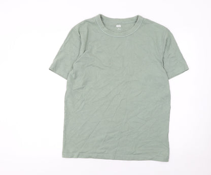 Uniqlo Men's Green Cotton Crew Neck Short Sleeve T-Shirt Size S