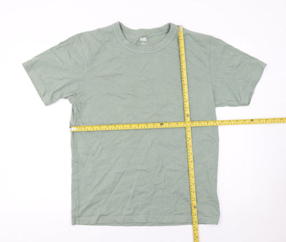 Uniqlo Men's Green Cotton Crew Neck Short Sleeve T-Shirt Size S