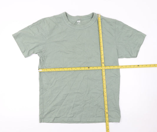 Uniqlo Men's Green Cotton Crew Neck Short Sleeve T-Shirt Size S