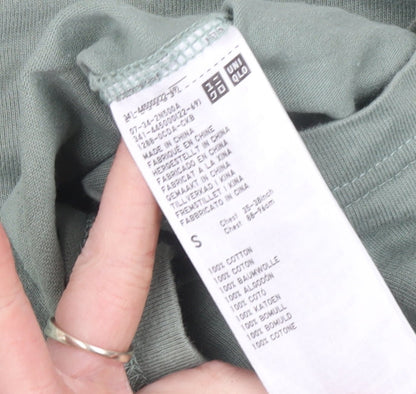 Uniqlo Men's Green Cotton Crew Neck Short Sleeve T-Shirt Size S