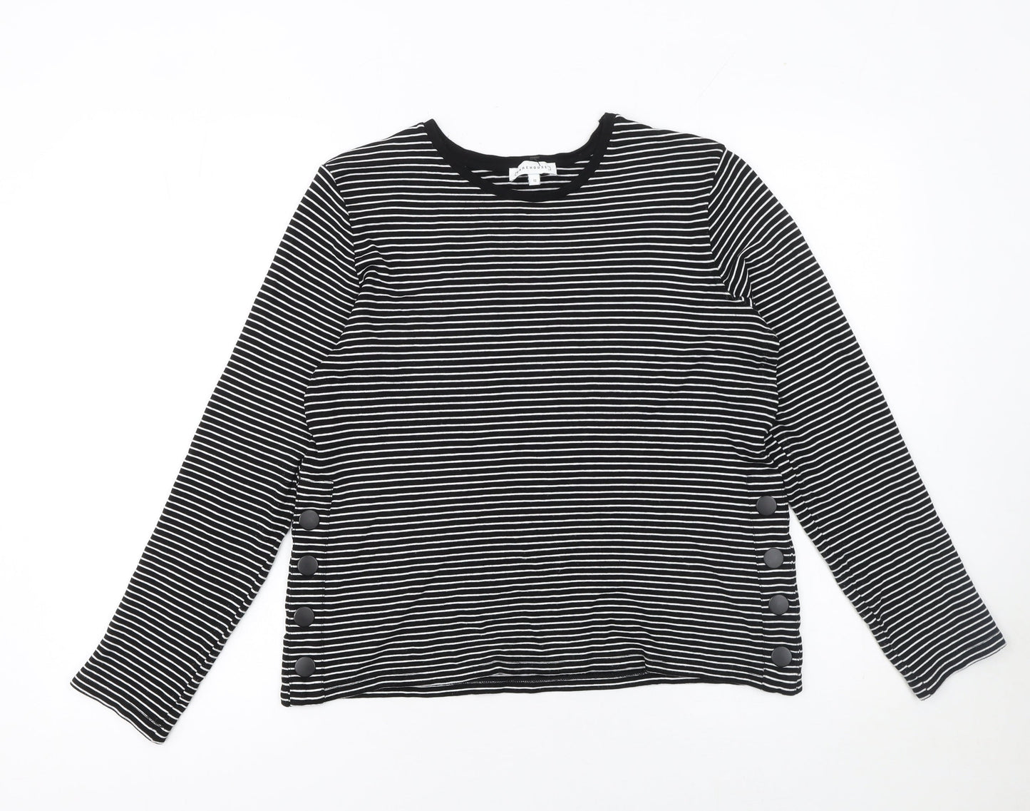 Womens UK Size 12 Warehouse Black Basic T-Shirt