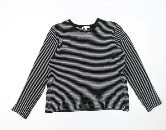 Womens UK Size 12 Warehouse Black Basic T-Shirt