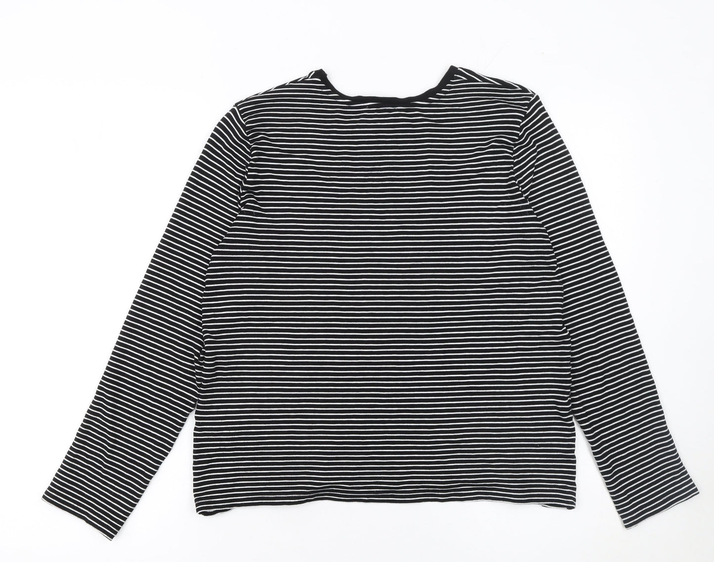 Womens UK Size 12 Warehouse Black Basic T-Shirt