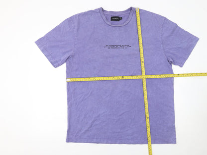 Topman Men's Purple Graphic Print Cotton T-Shirt Size L