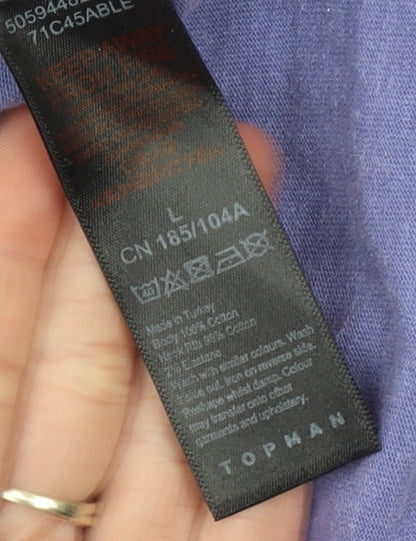 Topman Men's Purple Graphic Print Cotton T-Shirt Size L