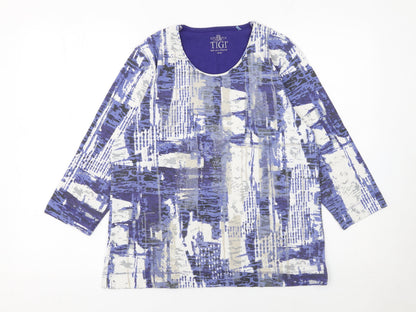 Womens UK Size 14/16 TIGI Blue Basic T-Shirt