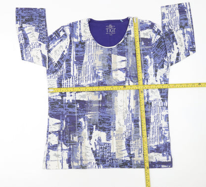 Womens UK Size 14/16 TIGI Blue Basic T-Shirt