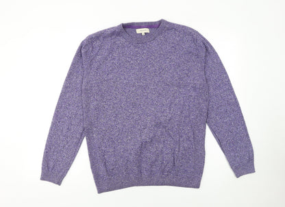 River Island Men's Purple Cotton Crew Neck Jumper Size M