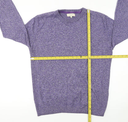 River Island Men's Purple Cotton Crew Neck Jumper Size M