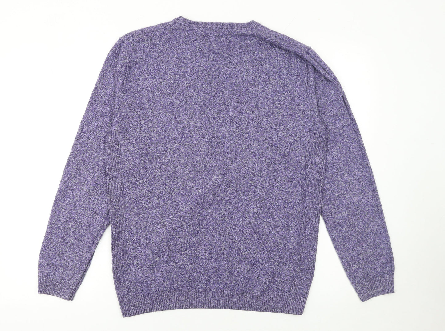 River Island Men's Purple Cotton Crew Neck Jumper Size M
