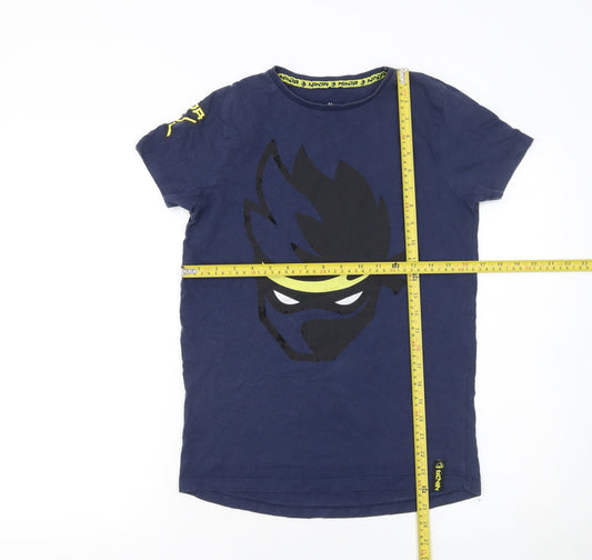 Boys UK Size 11-12 Years Ninja Blue Basic T-Shirt