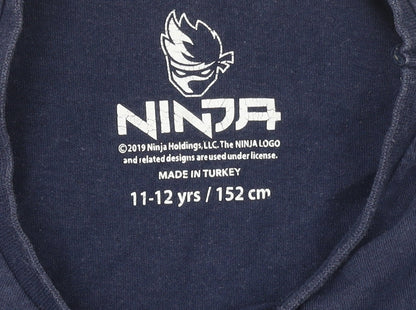 Boys UK Size 11-12 Years Ninja Blue Basic T-Shirt