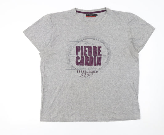 Mens UK Size 2XL Pierre Cardin Grey  T-Shirt