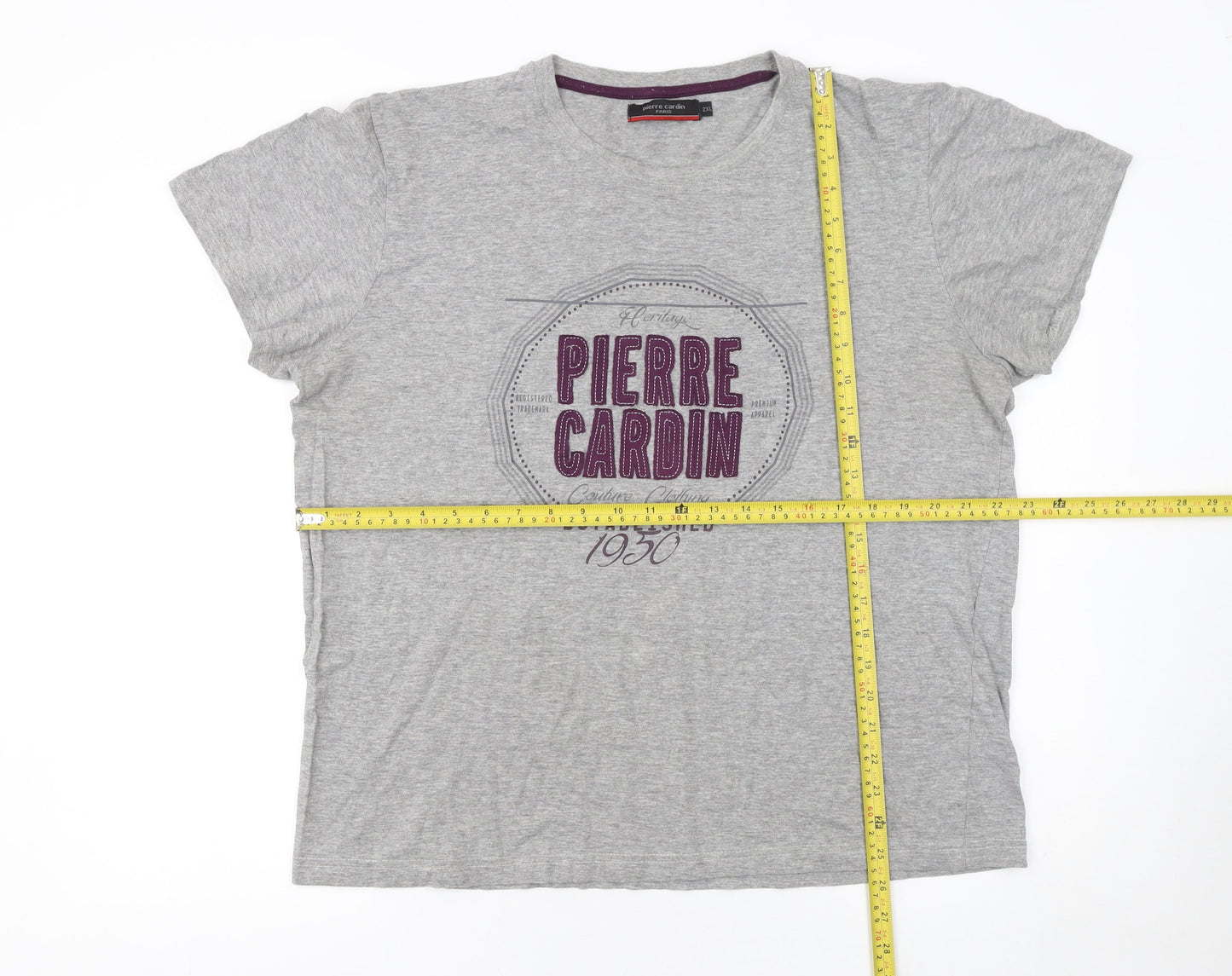 Mens UK Size 2XL Pierre Cardin Grey  T-Shirt
