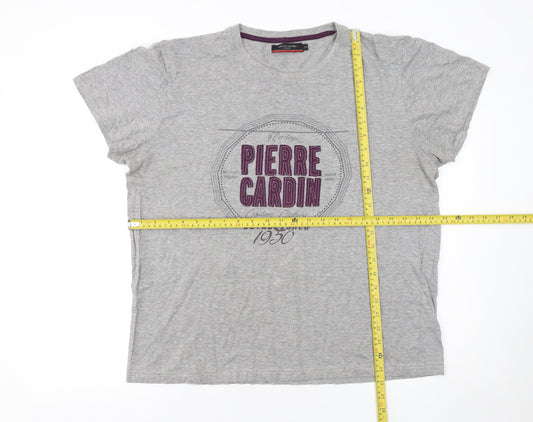 Mens UK Size 2XL Pierre Cardin Grey  T-Shirt