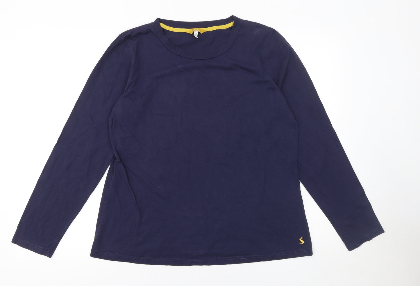 Joules Womens Blue Long Sleeve Cotton Crew Neck T-Shirt Size 16
