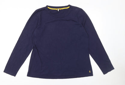 Joules Womens Blue Long Sleeve Cotton Crew Neck T-Shirt Size 16