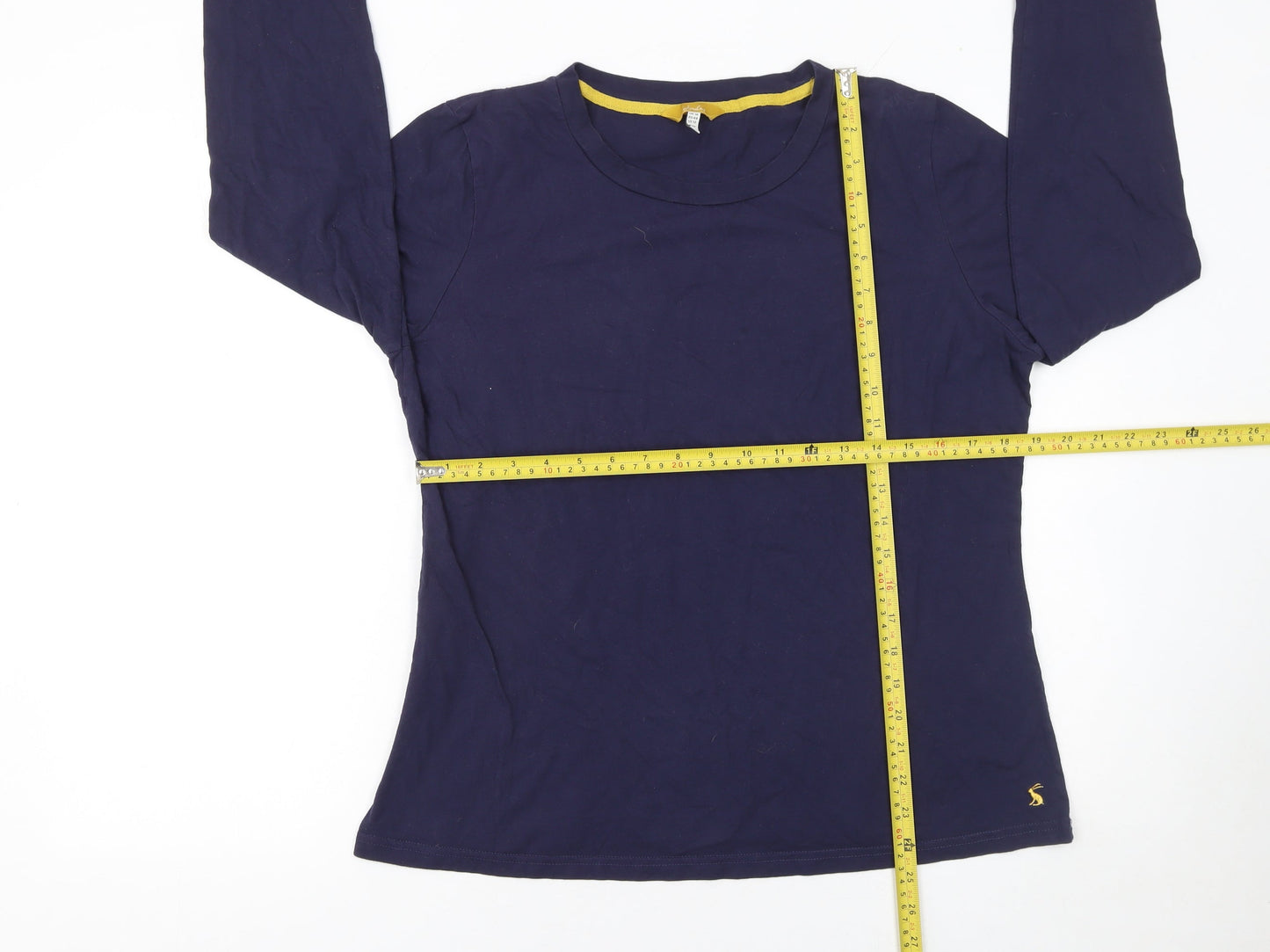Joules Womens Blue Long Sleeve Cotton Crew Neck T-Shirt Size 16