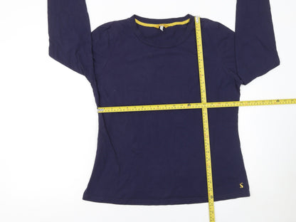 Joules Womens Blue Long Sleeve Cotton Crew Neck T-Shirt Size 16