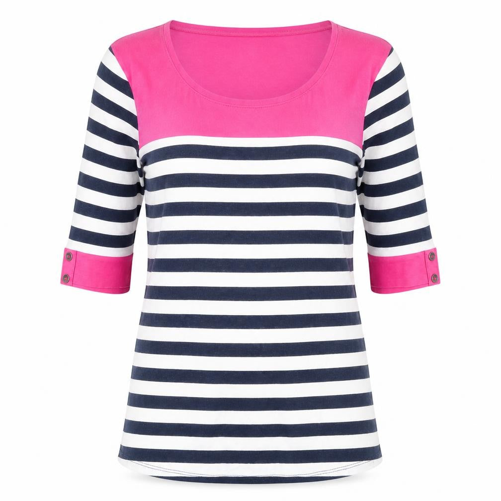 Womens UK Size 12 BHS Multicoloured Basic T-Shirt