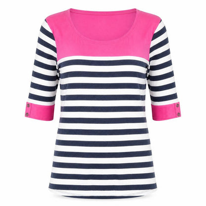 Womens UK Size 12 BHS Multicoloured Basic T-Shirt