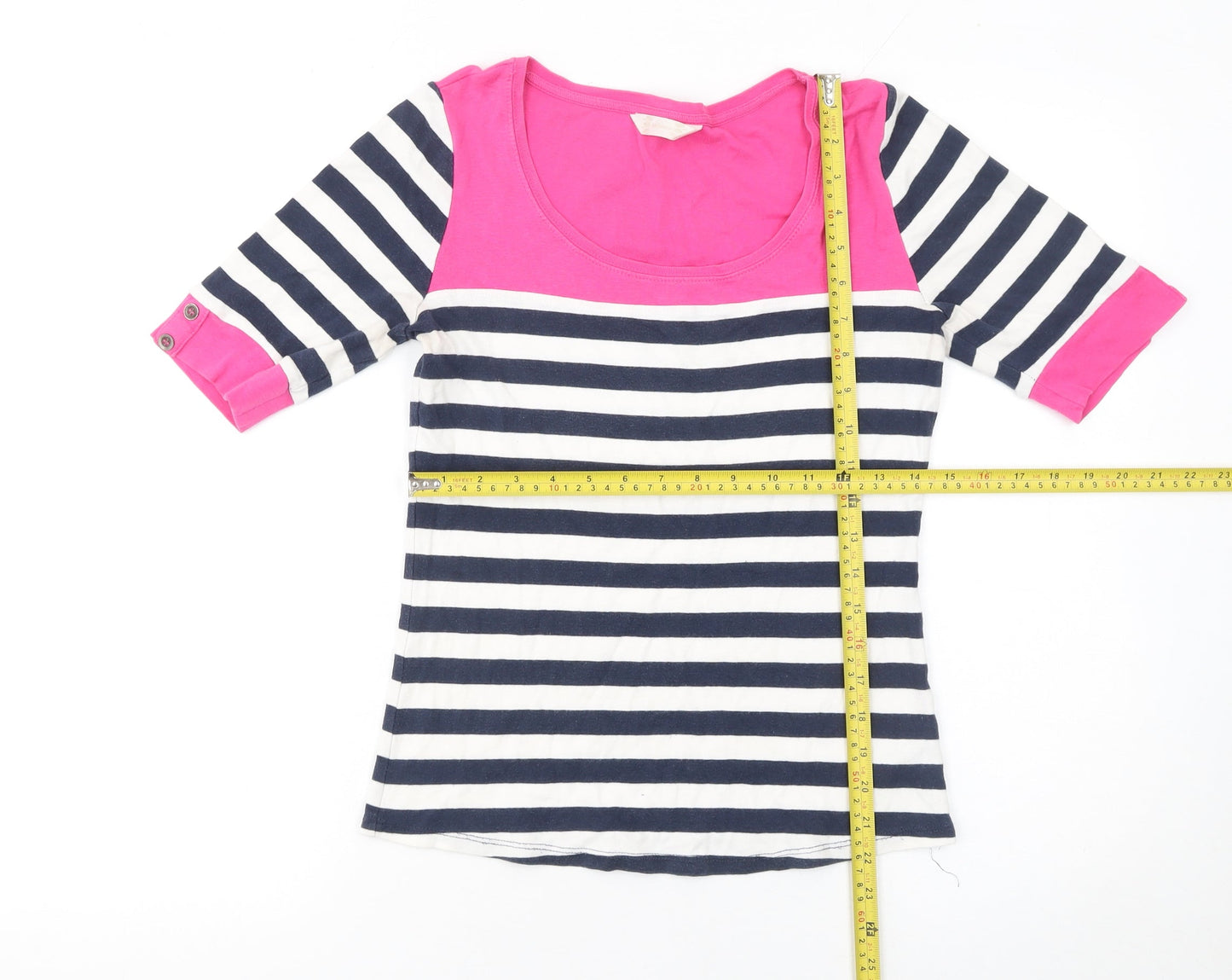 Womens UK Size 12 BHS Multicoloured Basic T-Shirt