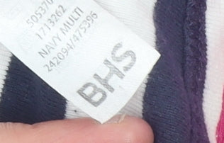 Womens UK Size 12 BHS Multicoloured Basic T-Shirt