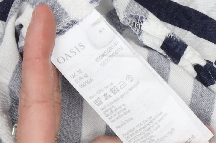 Womens UK Size 12 Oasis Blue Tunic Blouse