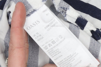 Womens UK Size 12 Oasis Blue Tunic Blouse