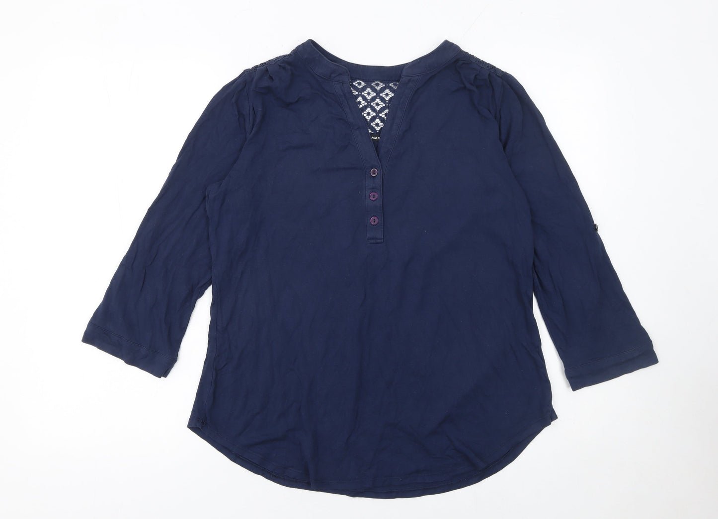 Womens UK Size 10 Roman Blue Tunic Blouse