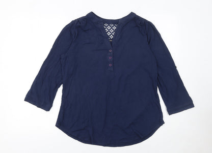 Womens UK Size 10 Roman Blue Tunic Blouse