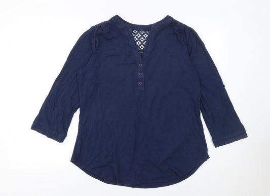 Womens UK Size 10 Roman Blue Tunic Blouse