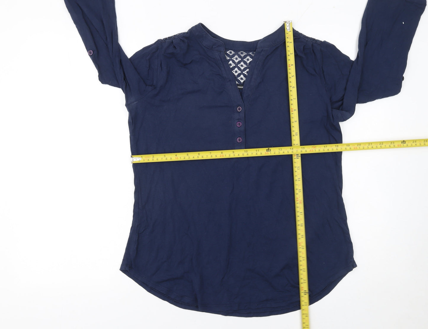 Womens UK Size 10 Roman Blue Tunic Blouse