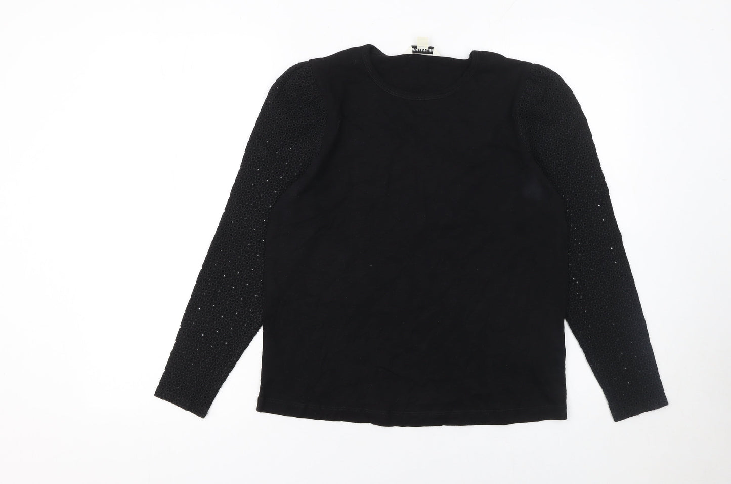 Womens UK Size S Whistles Black Basic T-Shirt