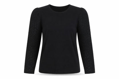 Womens UK Size S Whistles Black Basic T-Shirt