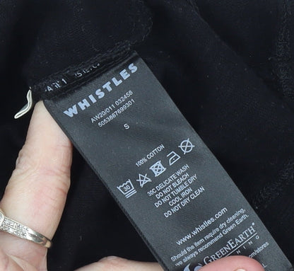 Womens UK Size S Whistles Black Basic T-Shirt