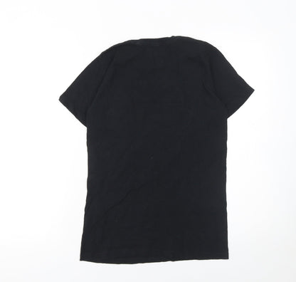 Womens UK Size XS Reason Black Basic T-Shirt