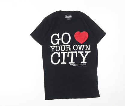 Womens UK Size XS Reason Black Basic T-Shirt