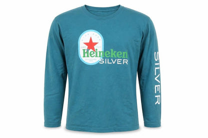 Heineken Silver Blue XL Men's Long Sleeve Graphic Cotton T-Shirt