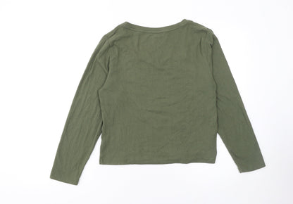 Old Navy Women's Green Long Sleeve Square Neck Jersey Top XL