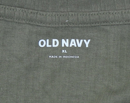 Old Navy Women's Green Long Sleeve Square Neck Jersey Top XL