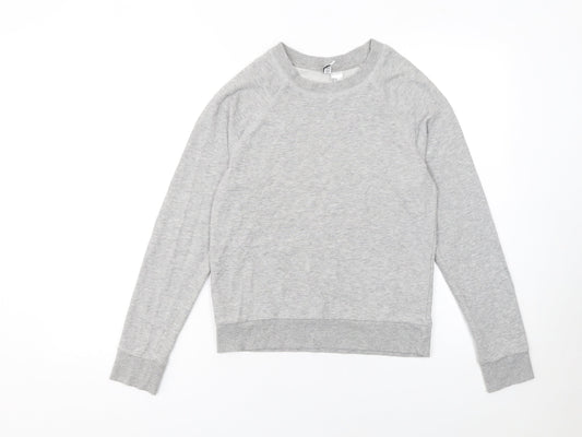 H&M Women’s Grey XS Pullover Sweatshirt Cotton Blend Basic