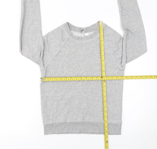 H&M Women’s Grey XS Pullover Sweatshirt Cotton Blend Basic