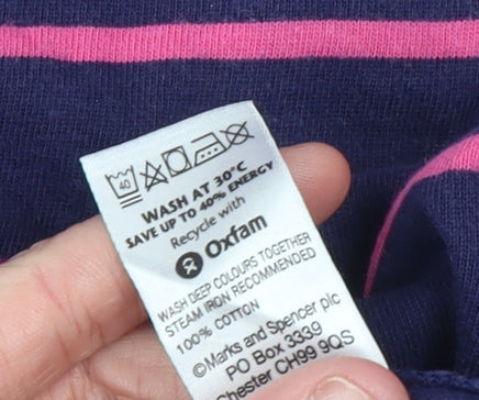 Marks and Spencer Women Blue Striped Shift Dress Size 12 3/4 Sleeve