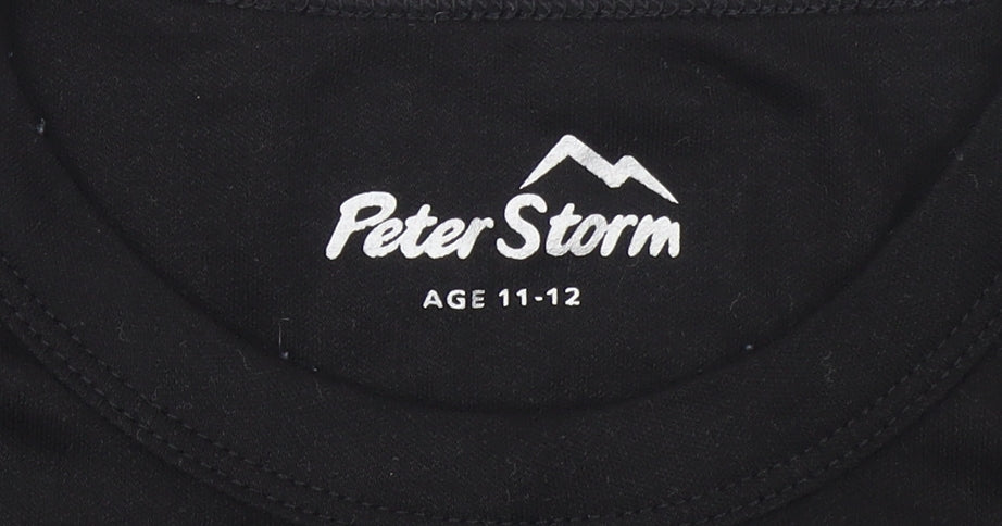 Boys UK Size 11-12 Years Peter Storm Black Basic T-Shirt